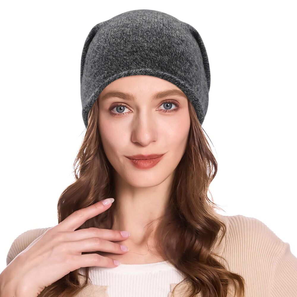 7825 Cashmere Blend Slouchy Beanie Hat Seamless Knit Winter Skull Cap